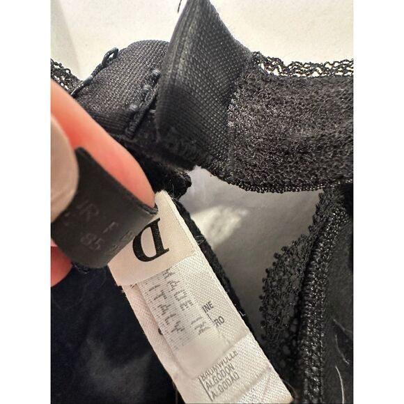 La Perla 34D Black Lace Silk Bra Made in Italy Designer Luxury Lingerie - Picture 7 of 9